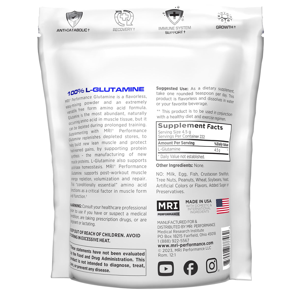 MRI Performance Glutamine 1000G