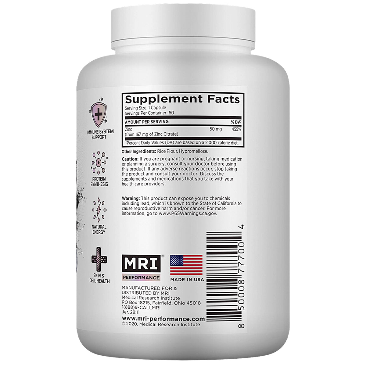 MRI Performance Zinc (60 Count)