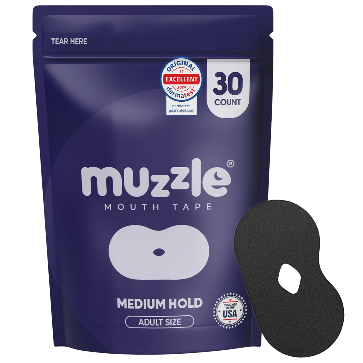 Muzzle® Mouth Tape for Adults (Medium Hold)