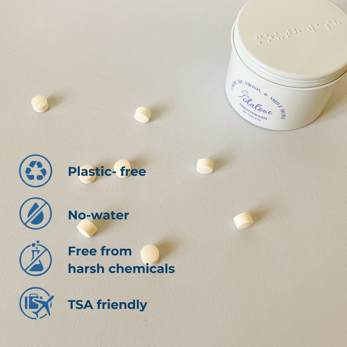 Fluoride-Free Mouthwash Tablets Refill with 5% nHAp – 124 Tablets