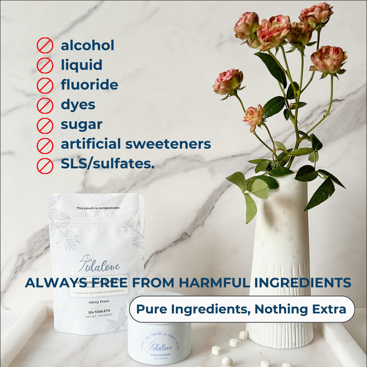 Fluoride-Free Mouthwash Tablets Refill with 5% nHAp – 124 Tablets