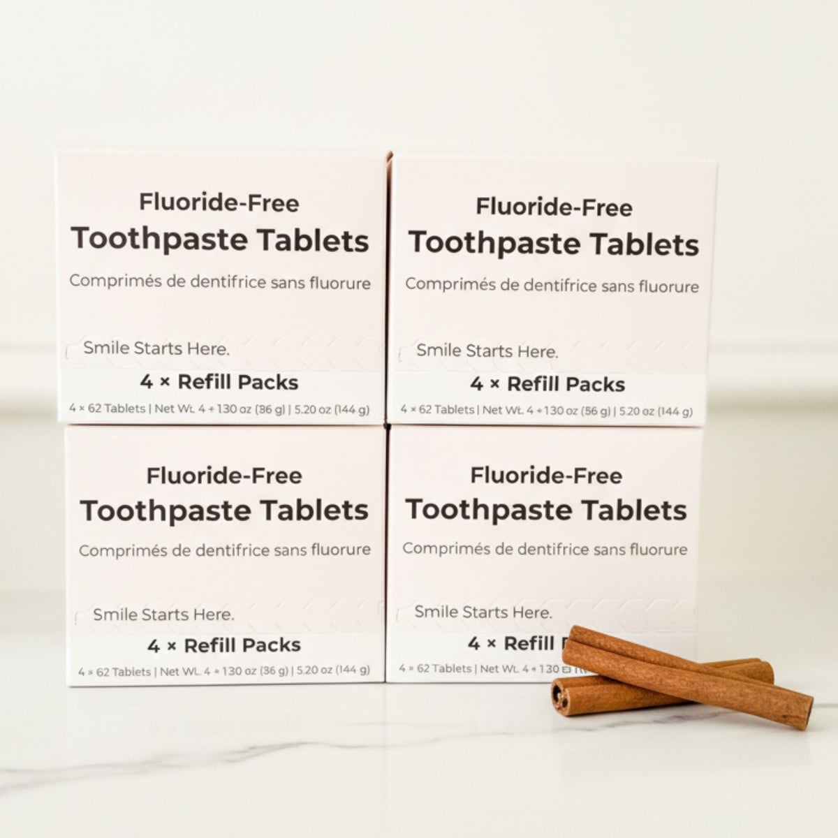 Fluoride-Free Cinnamon Toothpaste Tablets – 4-Month Supply | 5% nHAp