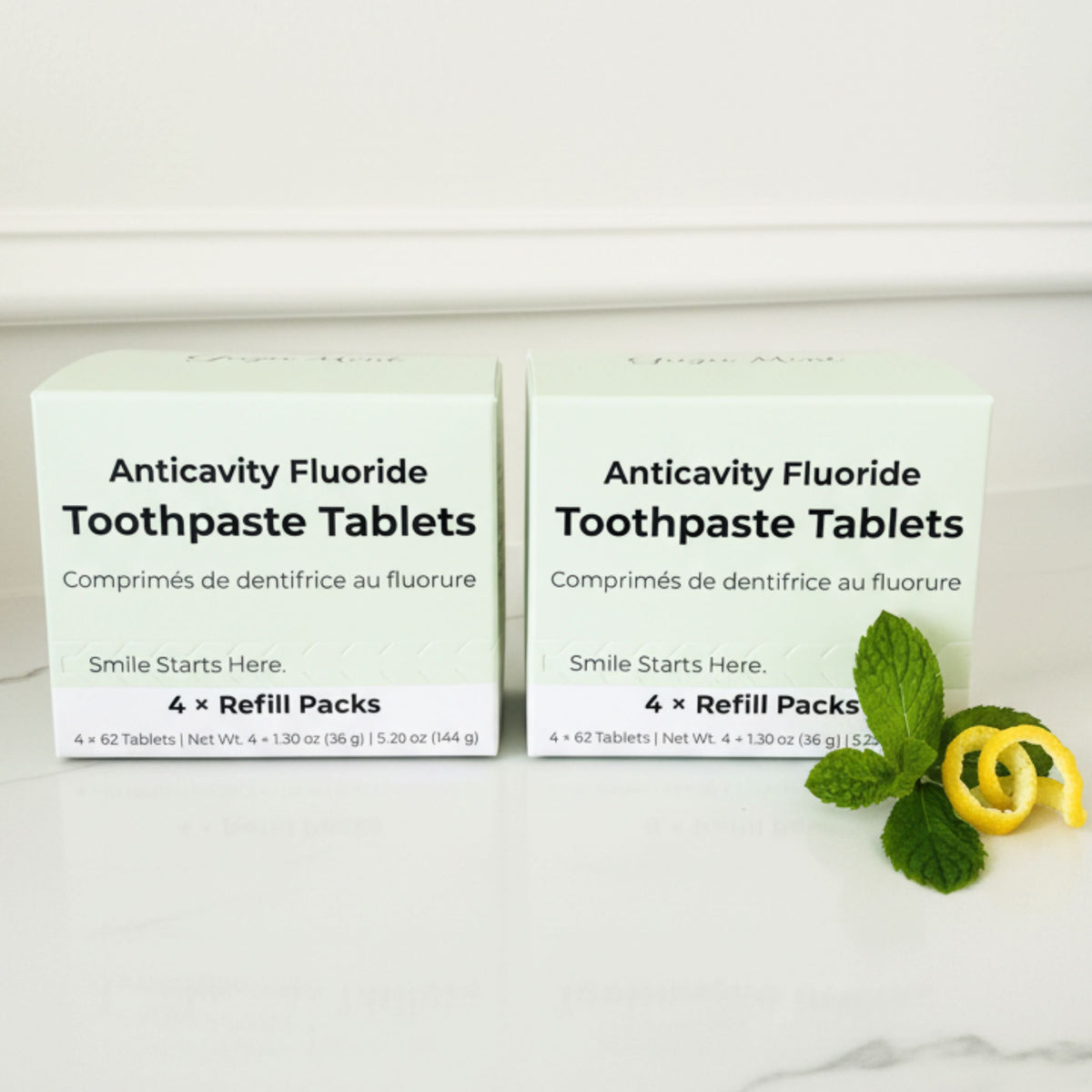 Fluoride Yuzu Mint Toothpaste Tablets – 4-Month Supply | 5% nHAp