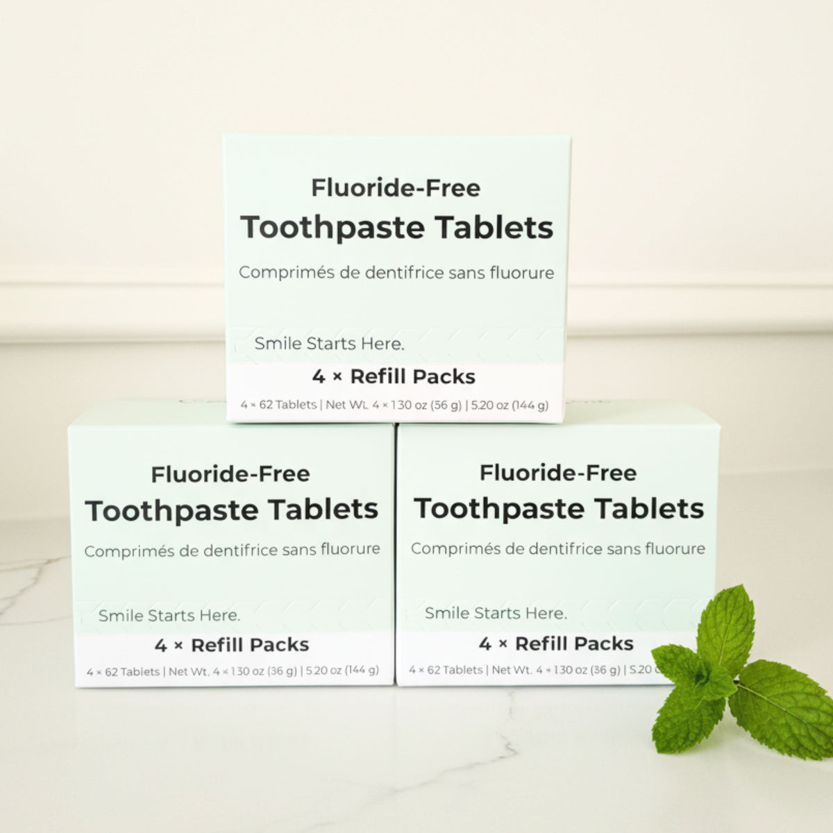 Fluoride-Free Cool Mint Toothpaste Tablets – 4-Month Supply | 5% nHAp